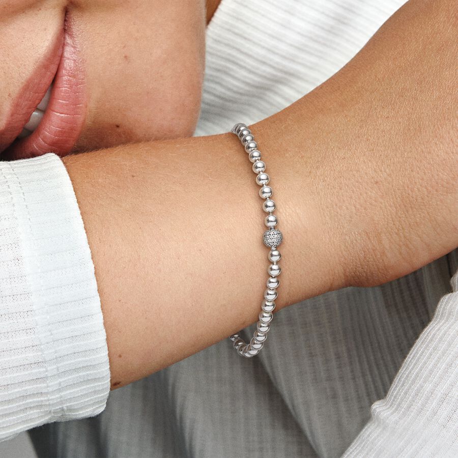 Pandora Beads & Pave Kette Silber | PHVDGR-051