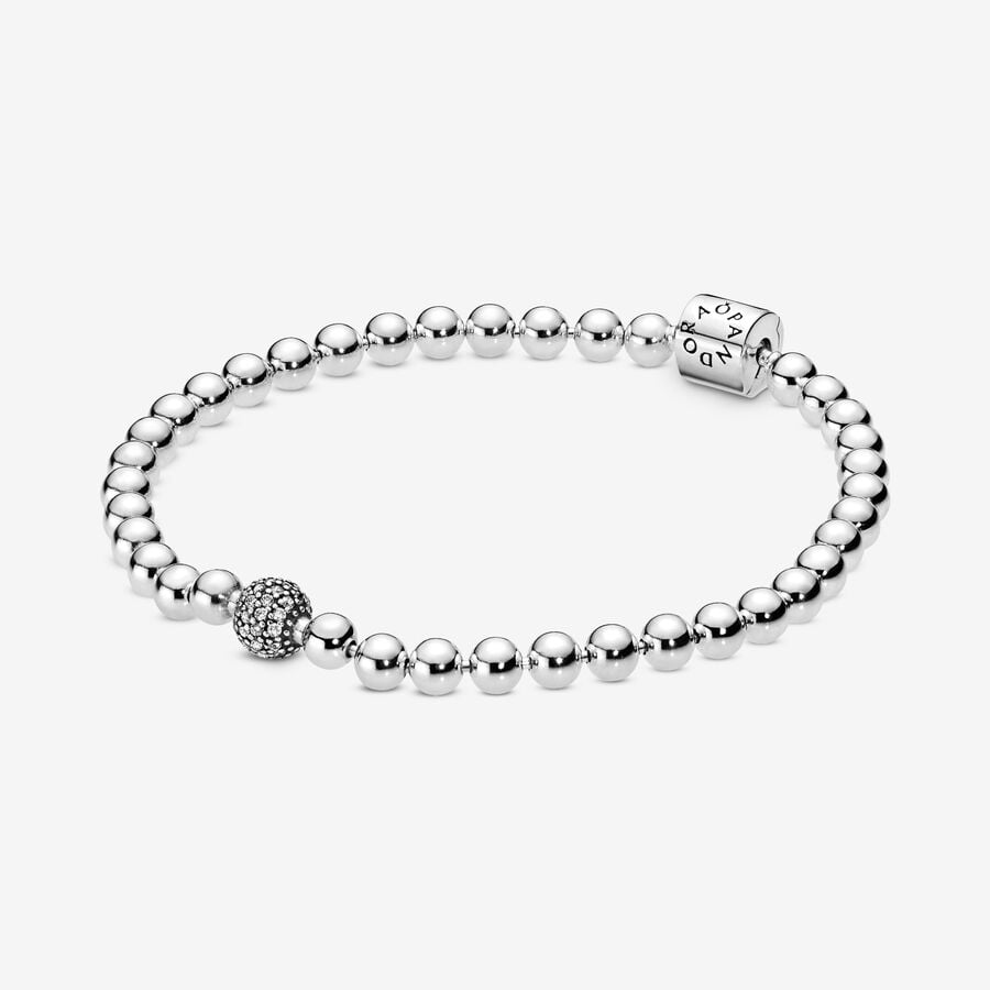 Pandora Beads & Pave Kette Silber | PHVDGR-051