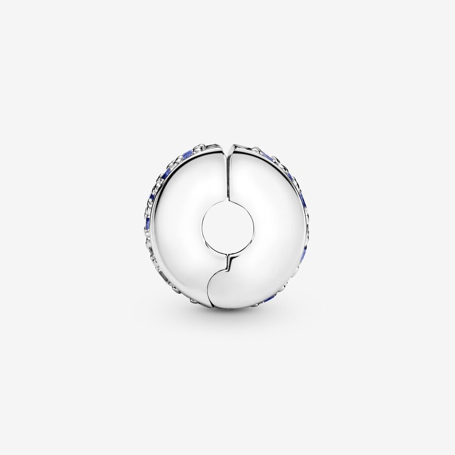 Pandora Blue Pave Clip Klammern Silber | QEJHZR-735