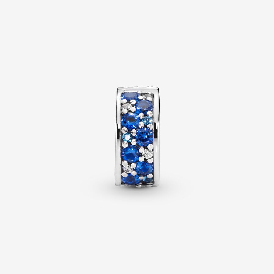 Pandora Blue Pave Clip Klammern Silber | QEJHZR-735