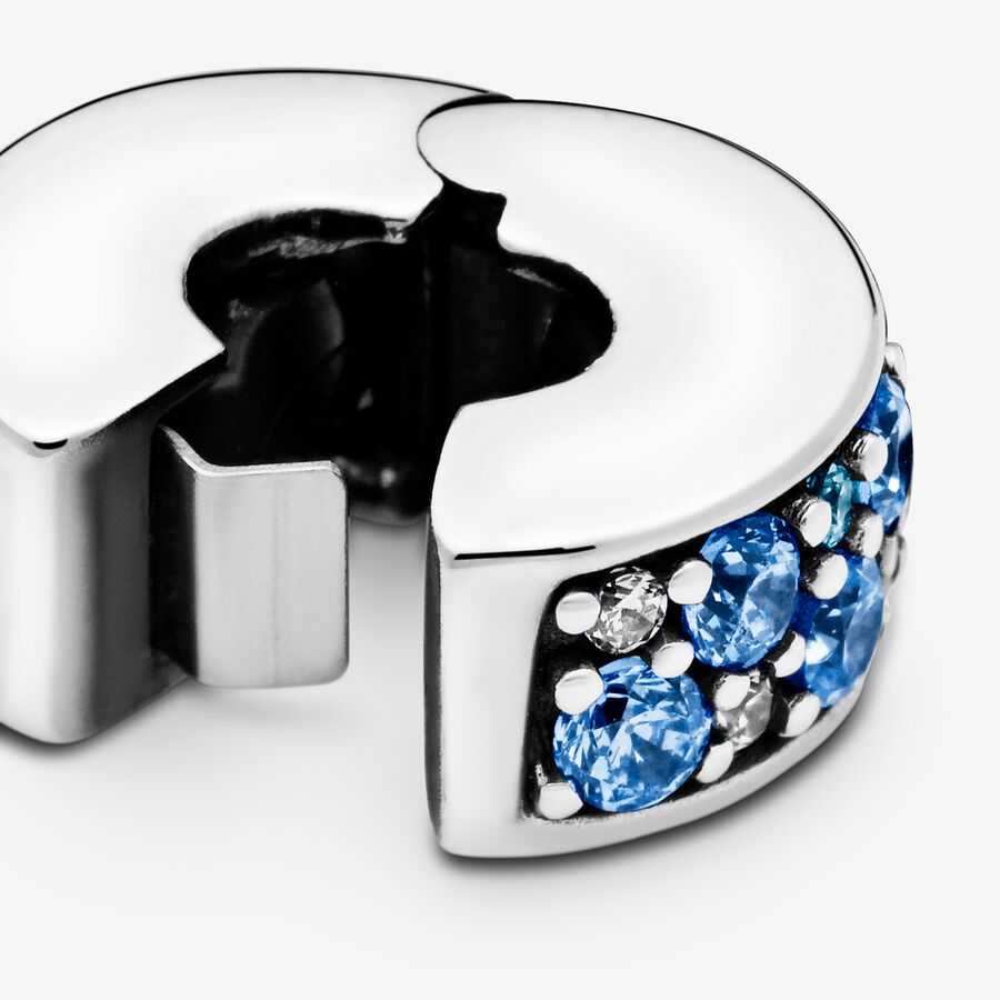 Pandora Blue Pave Clip Klammern Silber | QEJHZR-735