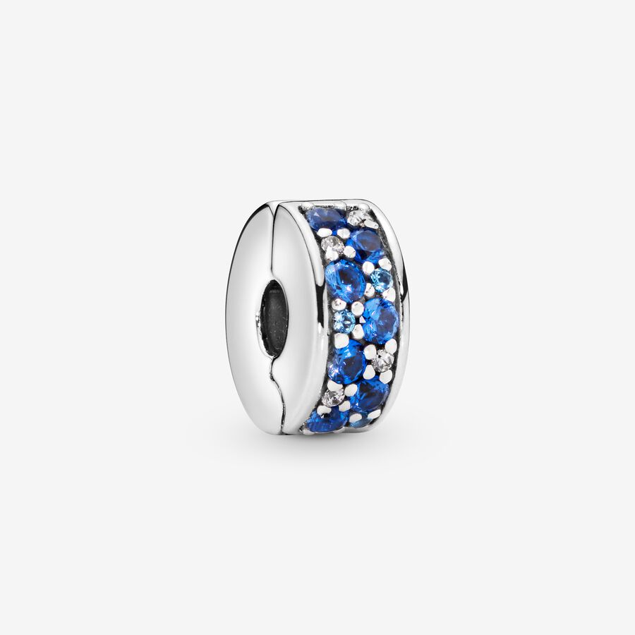 Pandora Blue Pave Clip Klammern Silber | QEJHZR-735