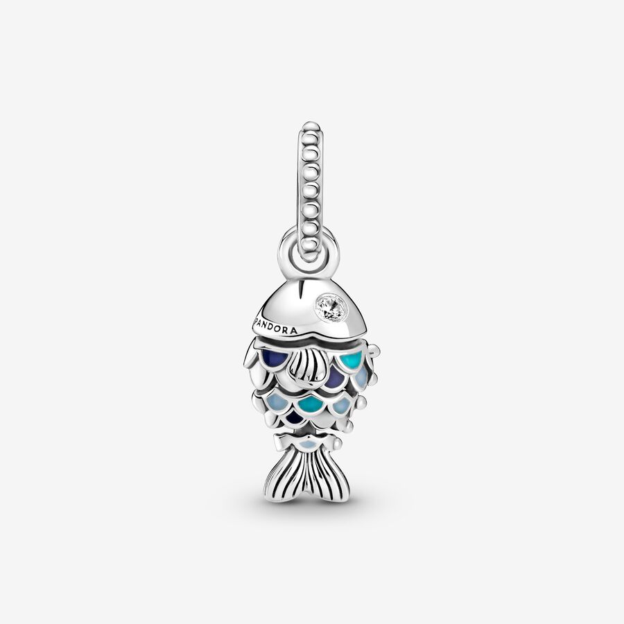 Pandora Blue Scaled Fish Baumeln Silber | GCQYHO-326