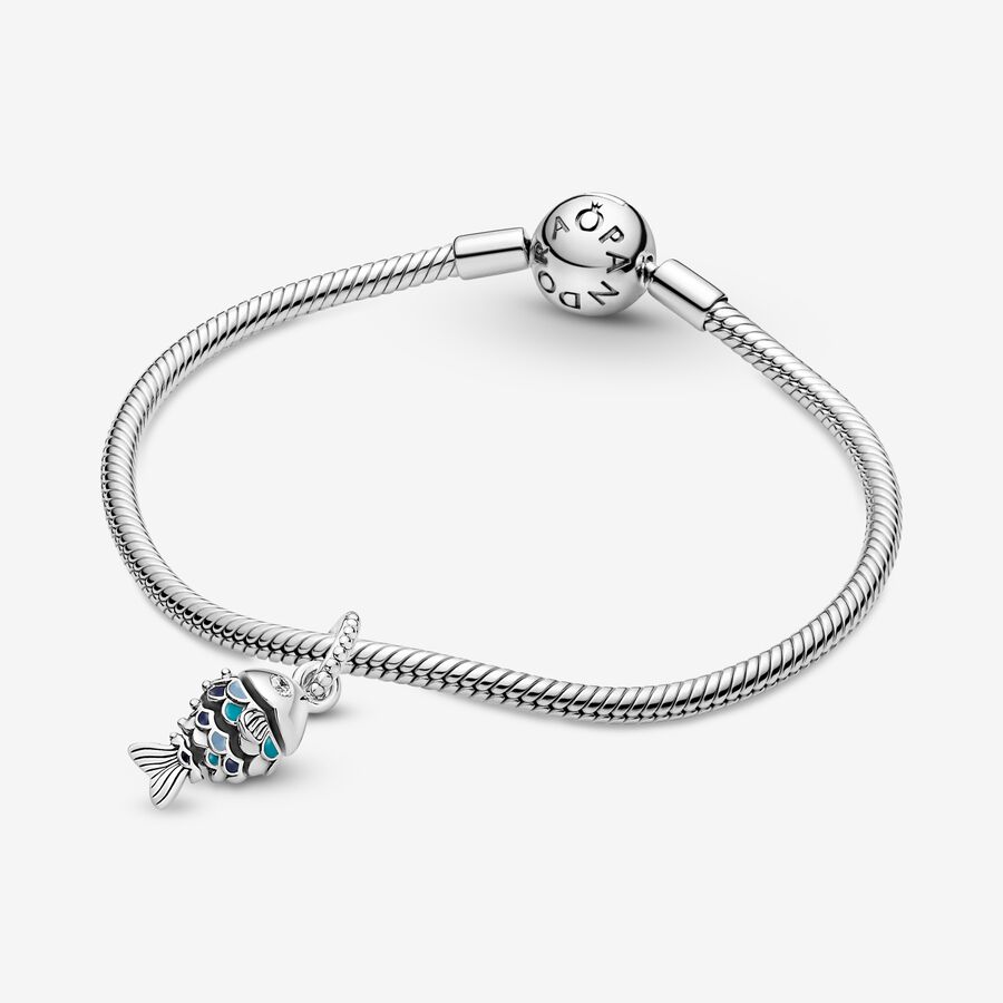 Pandora Blue Scaled Fish Baumeln Silber | GCQYHO-326