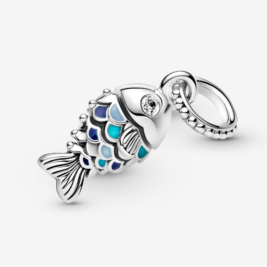 Pandora Blue Scaled Fish Baumeln Silber | GCQYHO-326