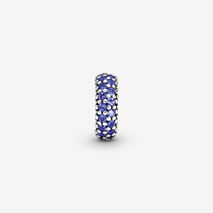 Pandora Blue Sparkle Abstandshalter Silber | EUCSIB-850