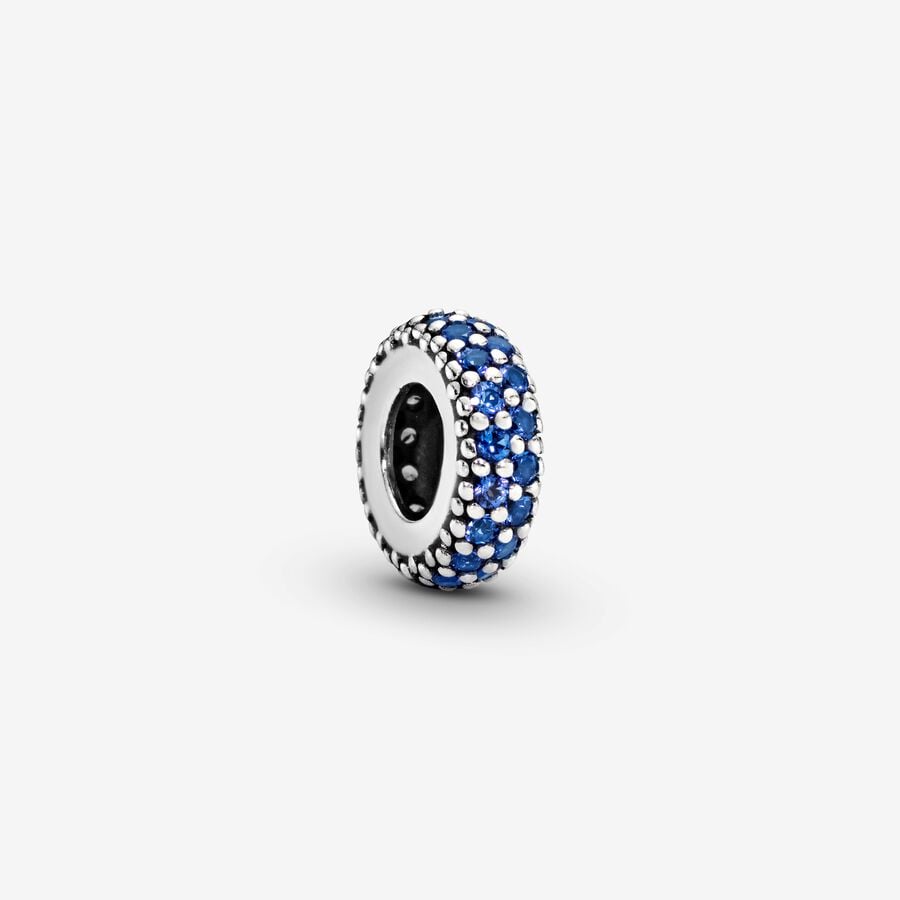 Pandora Blue Sparkle Abstandshalter Silber | EUCSIB-850