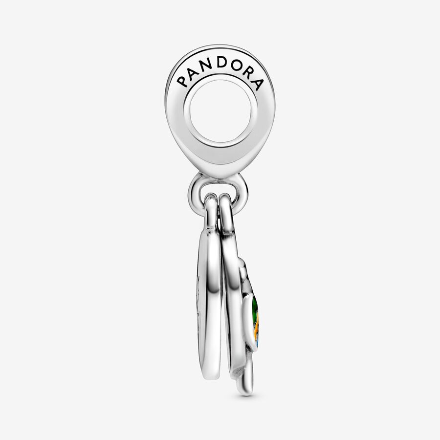 Pandora Brazil Beach & Parrot Baumeln Silber | ECKLRO-032