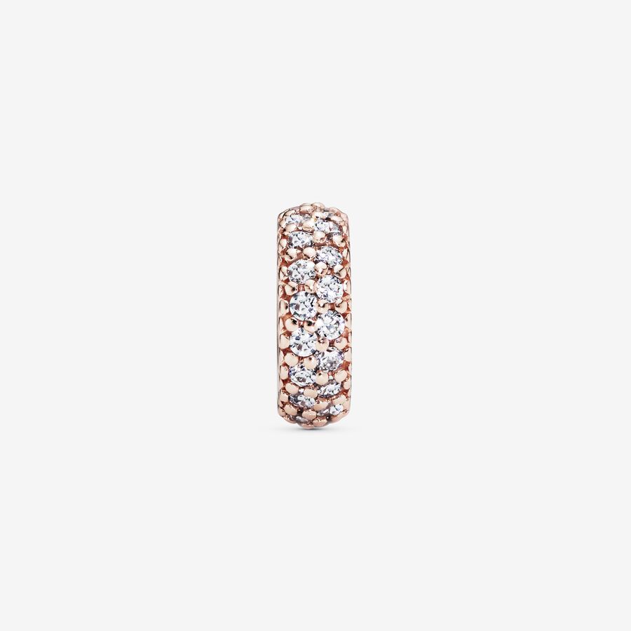 Pandora Clear Sparkle Abstandshalter Rosa Gold | EDJUWS-107