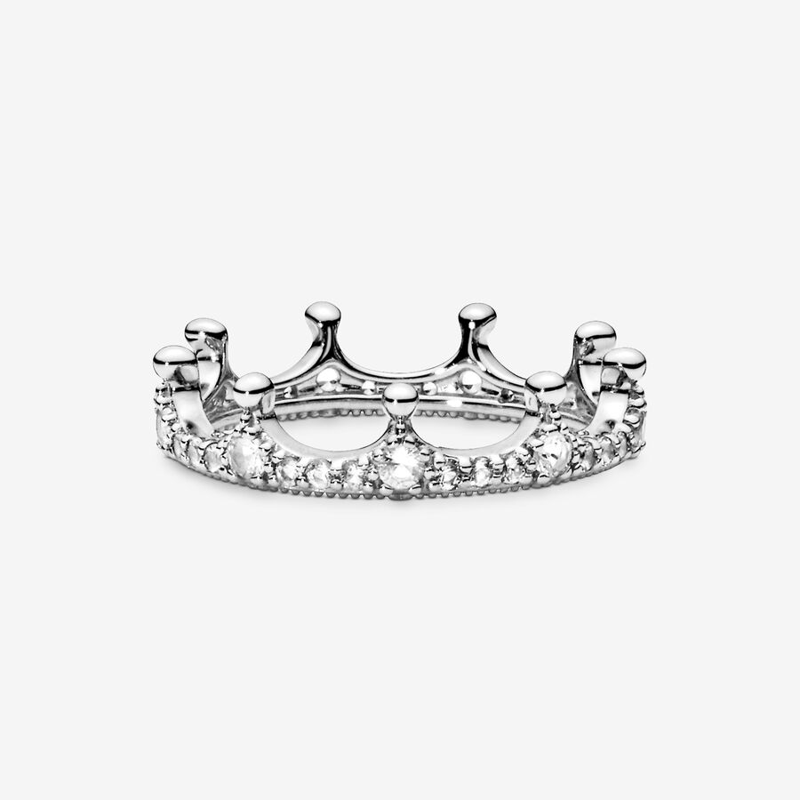 Pandora Clear Sparkling Crown Kleiner Finger Silber | XIOJVW-036