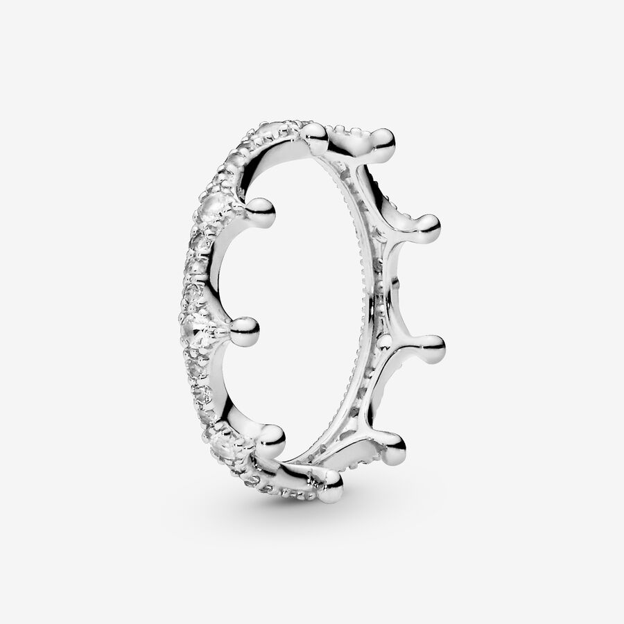 Pandora Clear Sparkling Crown Kleiner Finger Silber | XIOJVW-036