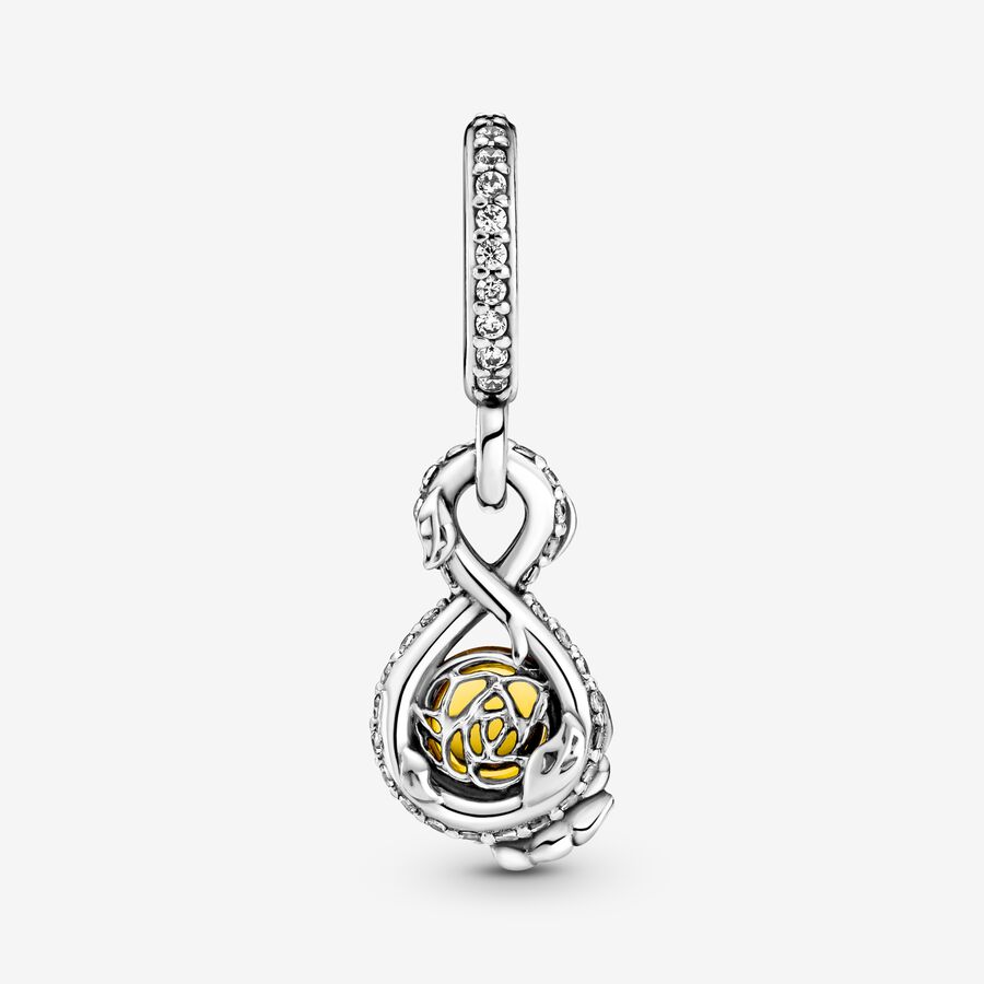 Pandora Disney Belle Infinity & Flower Anhänger Silber | AFDWUR-724