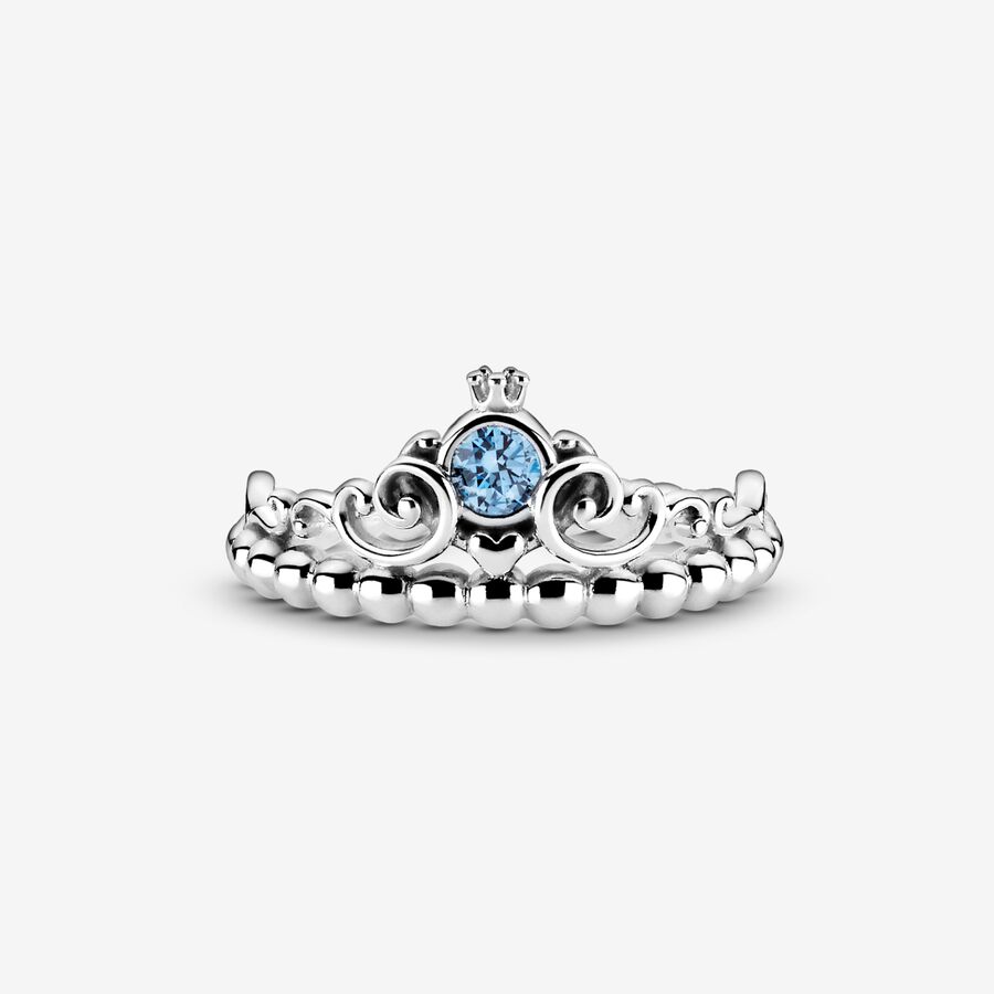 Pandora Disney Cinderella Blue Tiara Herz Silber | QWEIHV-309