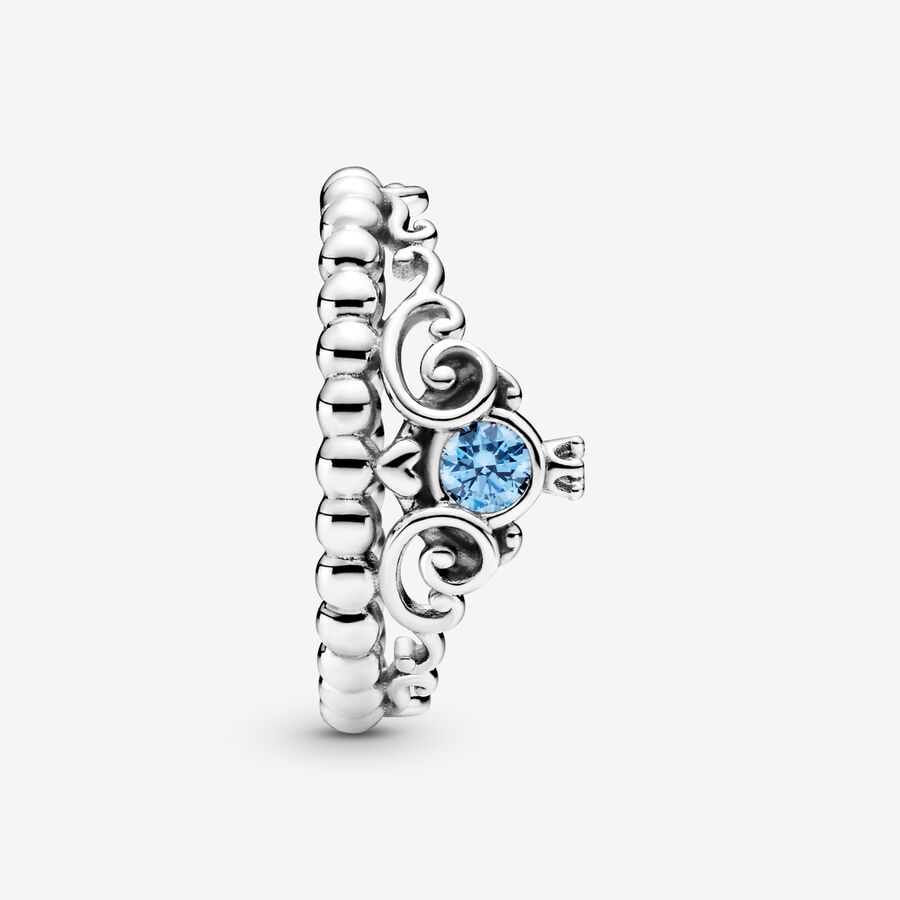 Pandora Disney Cinderella Blue Tiara Herz Silber | QWEIHV-309