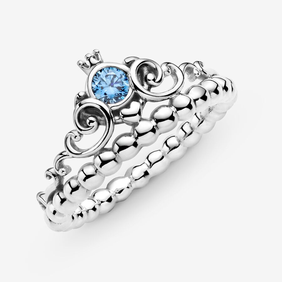 Pandora Disney Cinderella Blue Tiara Herz Silber | QWEIHV-309