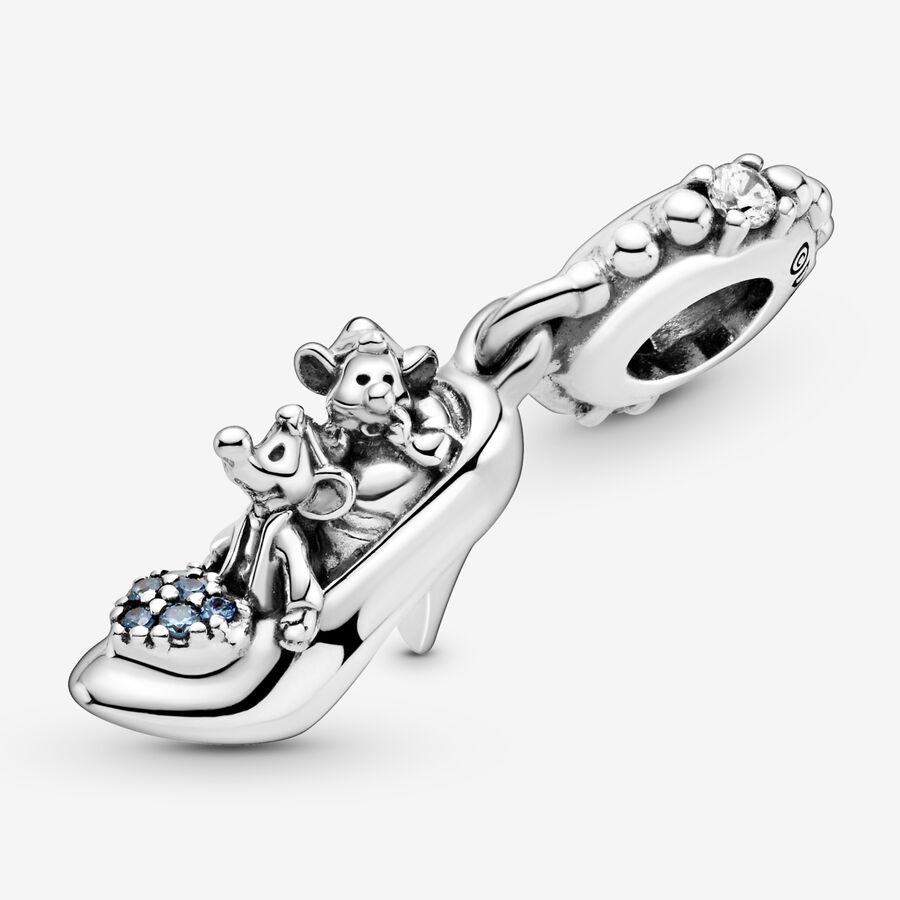 Pandora Disney Cinderella Glass Hausschuhe & Mice Baumeln Silber | XJKHGP-986