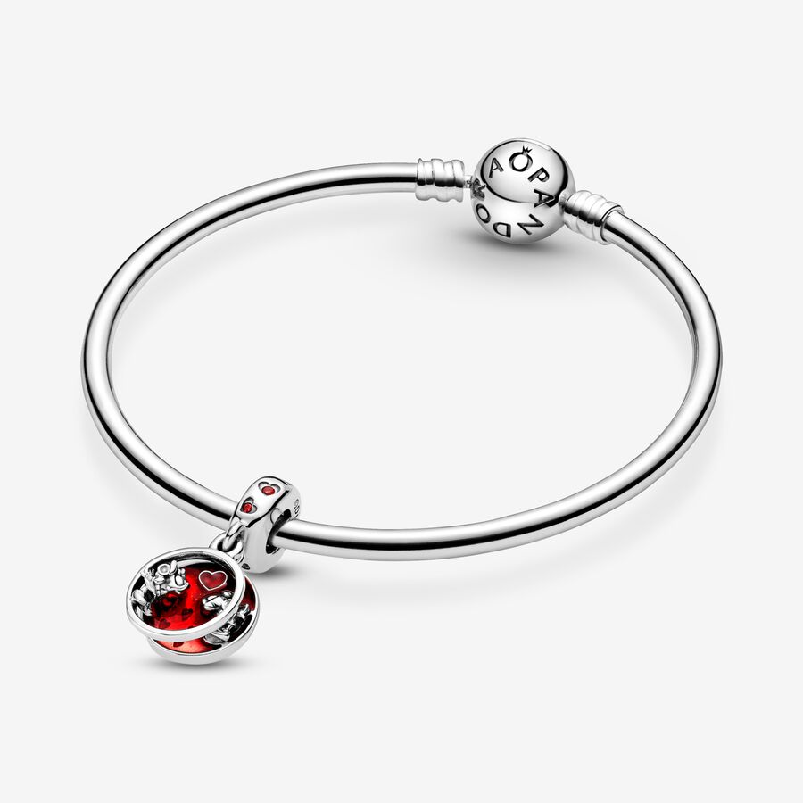 Pandora Disney Mickey Mouse & Minnie Mouse Love Kisses Baumeln Silber | ZXRHGY-320