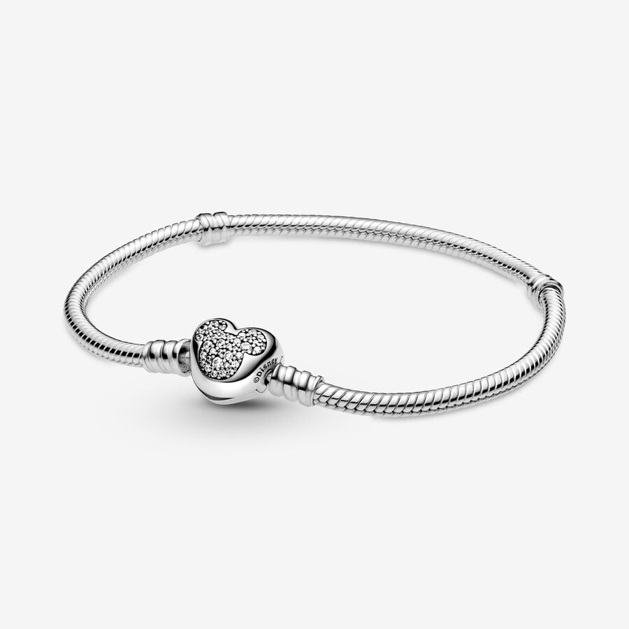 Pandora Disney Moments Mickey Mouse Clasp Snake Charms Silber | FRYGWV-482