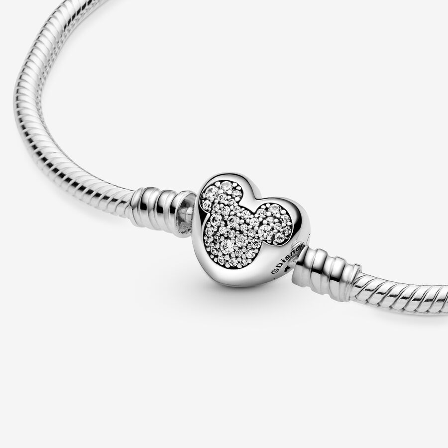 Pandora Disney Moments Mickey Mouse Clasp Snake Kette Silber | TCWOHL-610