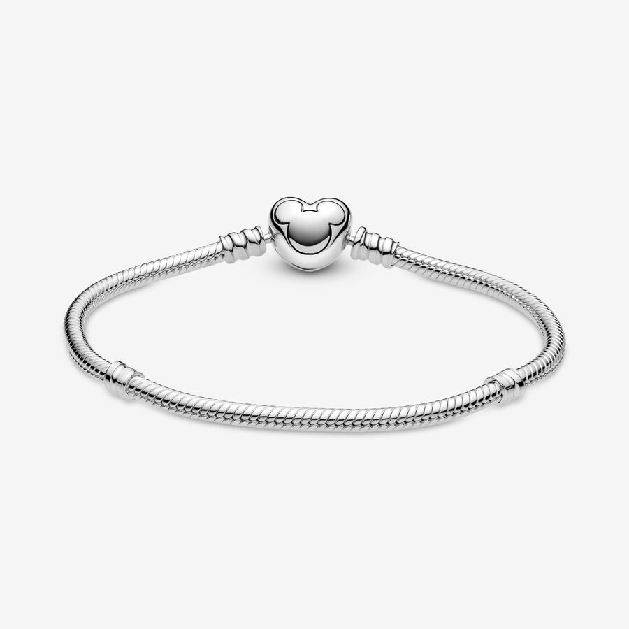 Pandora Disney Moments Mickey Mouse Clasp Snake Kette Silber | TCWOHL-610