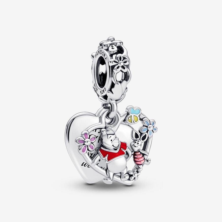 Pandora Disney Winnie the Pooh & Piglet Double Baumeln Silber | FEZAND-429