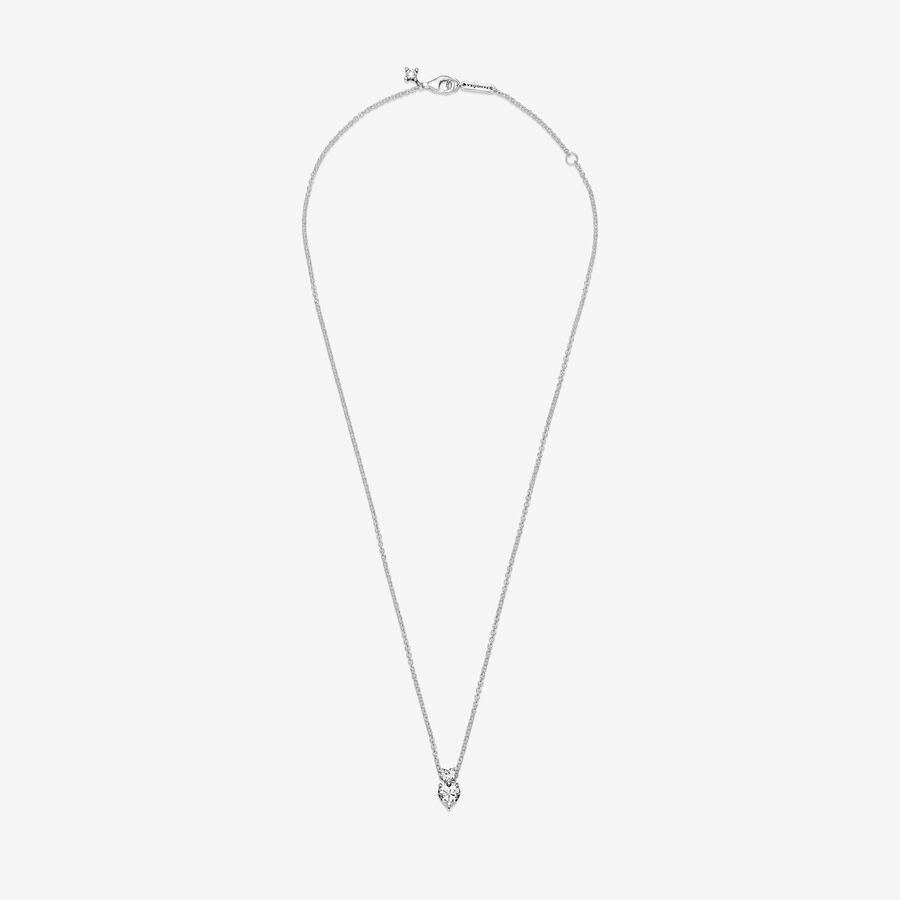 Pandora Double Sparkling Collier Anhänger Silber | PUDBXQ-431