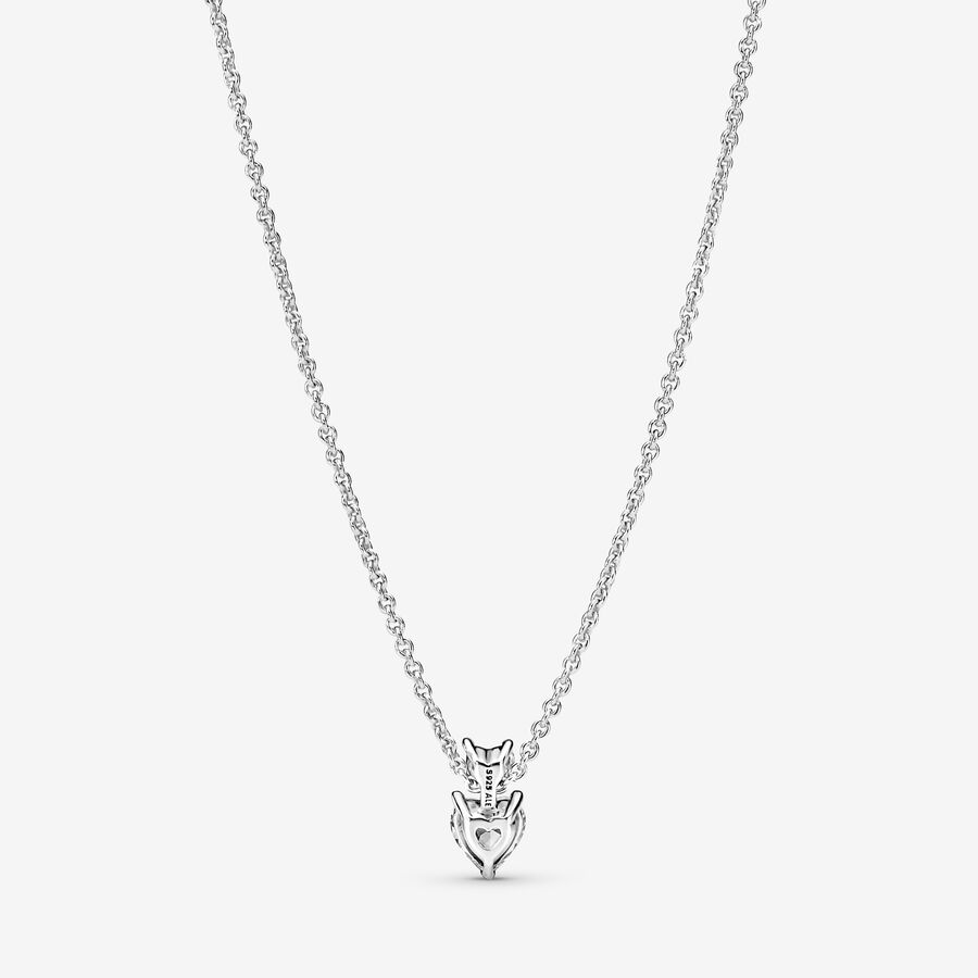 Pandora Double Sparkling Collier Anhänger Silber | PUDBXQ-431