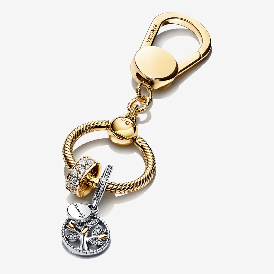 Pandora Family Means Everything Golden Keychain Charms Mehrfarbig | FWHNLB-726