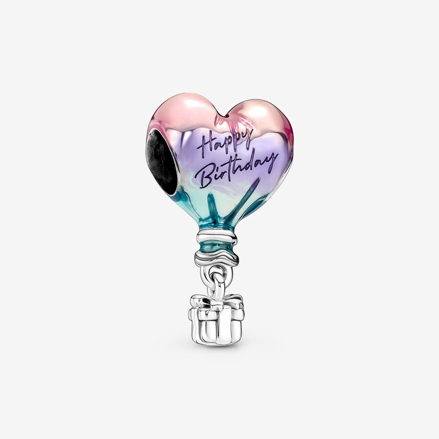 Pandora Happy Birthday Balloon T-Bar Charms Mehrfarbig | RACZFK-205