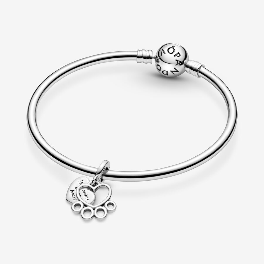 Pandora Hearts & Paw Print Baumeln Silber | SACEOL-678