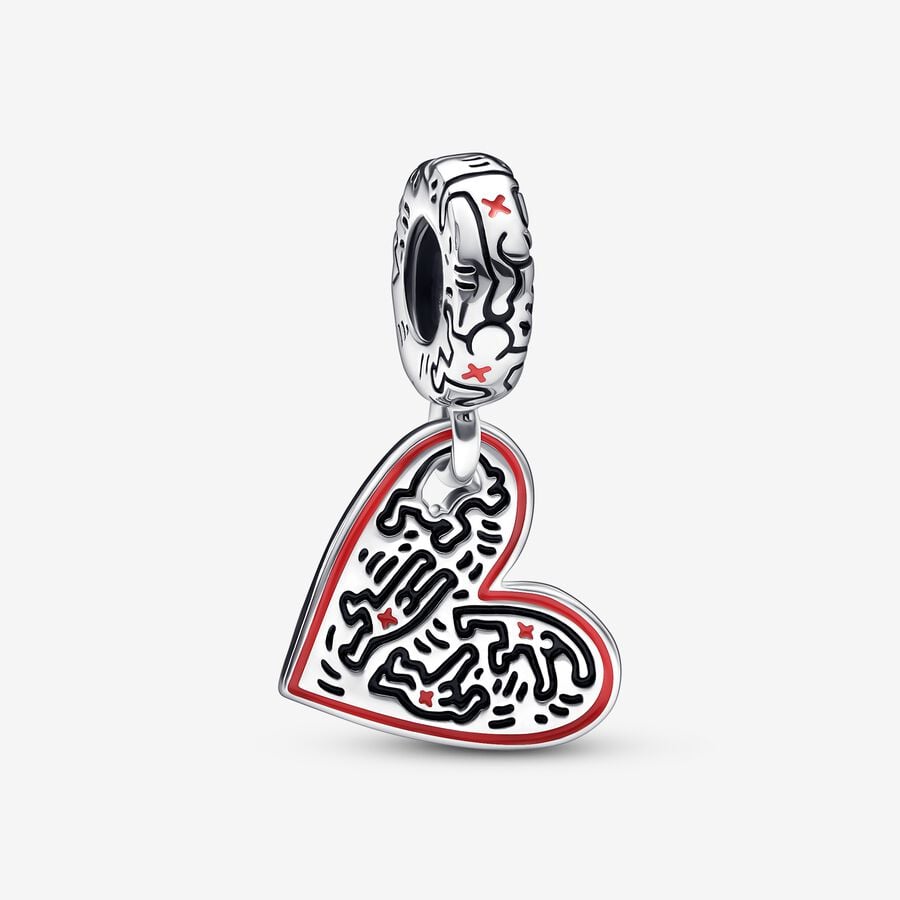 Pandora Keith Haring x Line Art People Baumeln Silber | KUZJMB-237