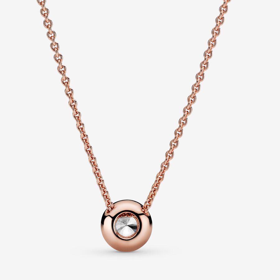 Pandora Klassische Elegance in & Clear CZ Kette Rosa Gold | NFOWAP-192