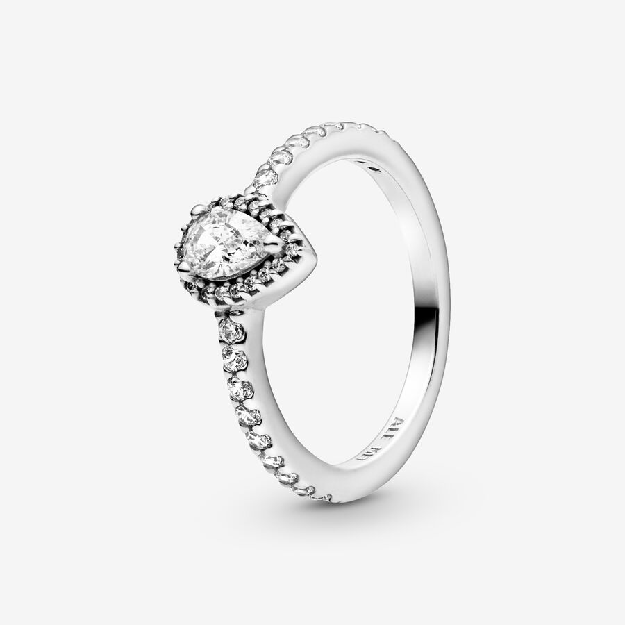 Pandora Klassische Teardrop Solitär Silber | SDMIKX-531