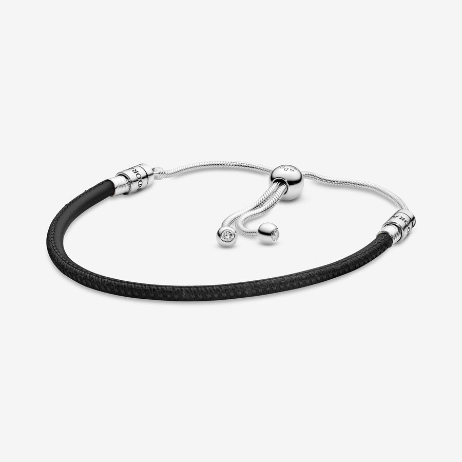 Pandora Leder Slider Charms Silber | BOUSVY-270