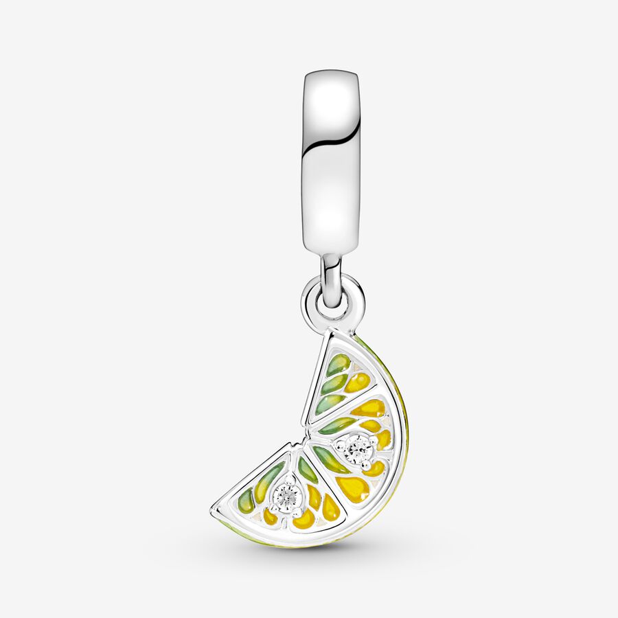 Pandora Lemon Slice Sparkling Fruit Baumeln Silber | OYSWGT-180