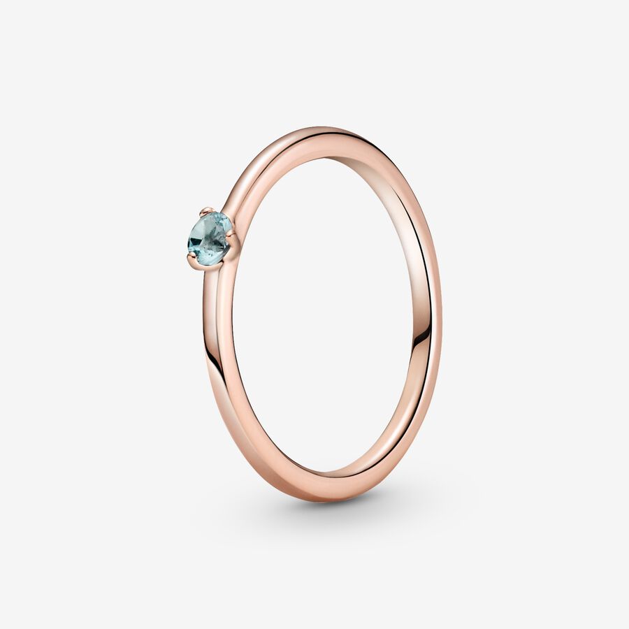 Pandora Light Blue Solitär Rosa Gold | JCWEOI-709