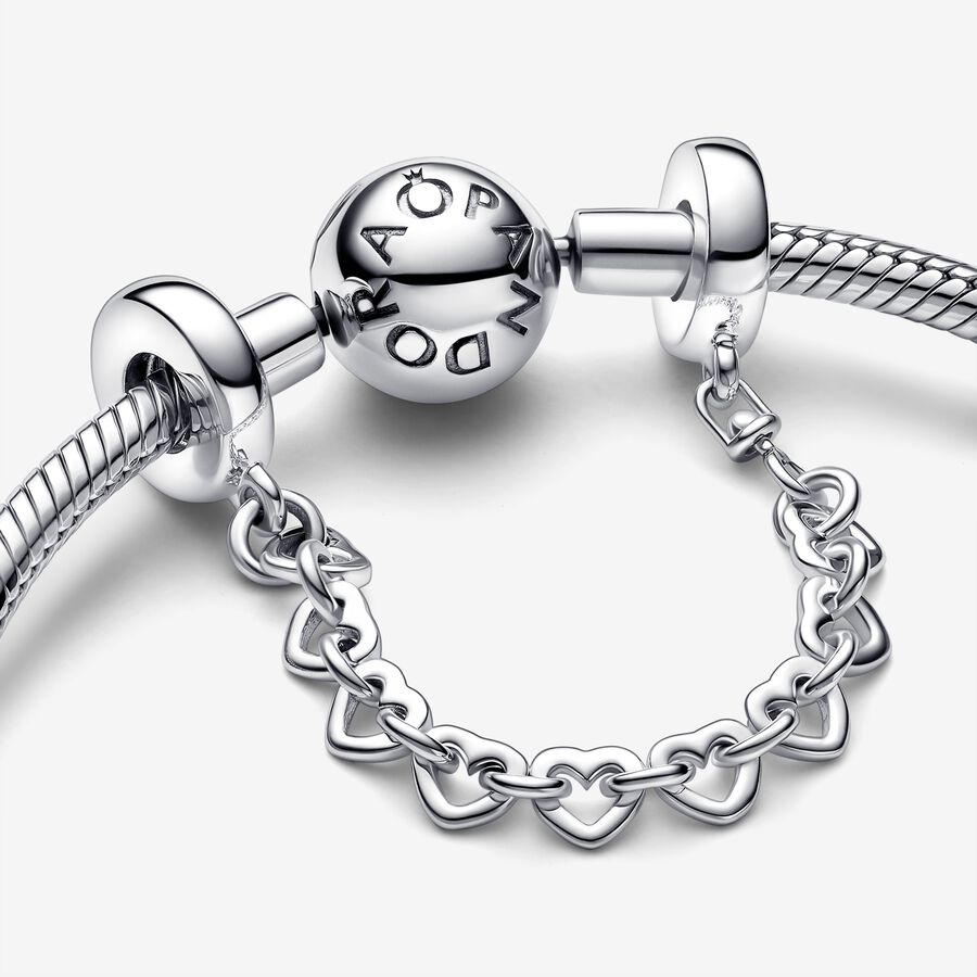 Pandora Linked Hearts Safety Silber | ZMKSWH-817