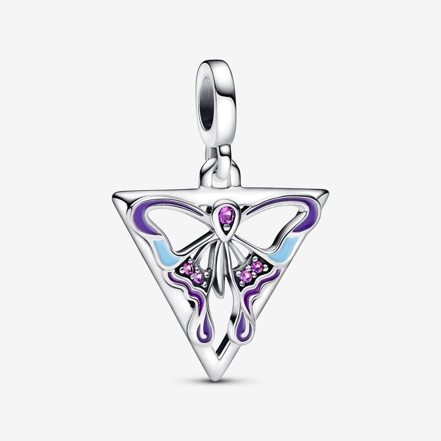 Pandora ME Butterfly Medallion Anhänger Silber | MDTWGU-362