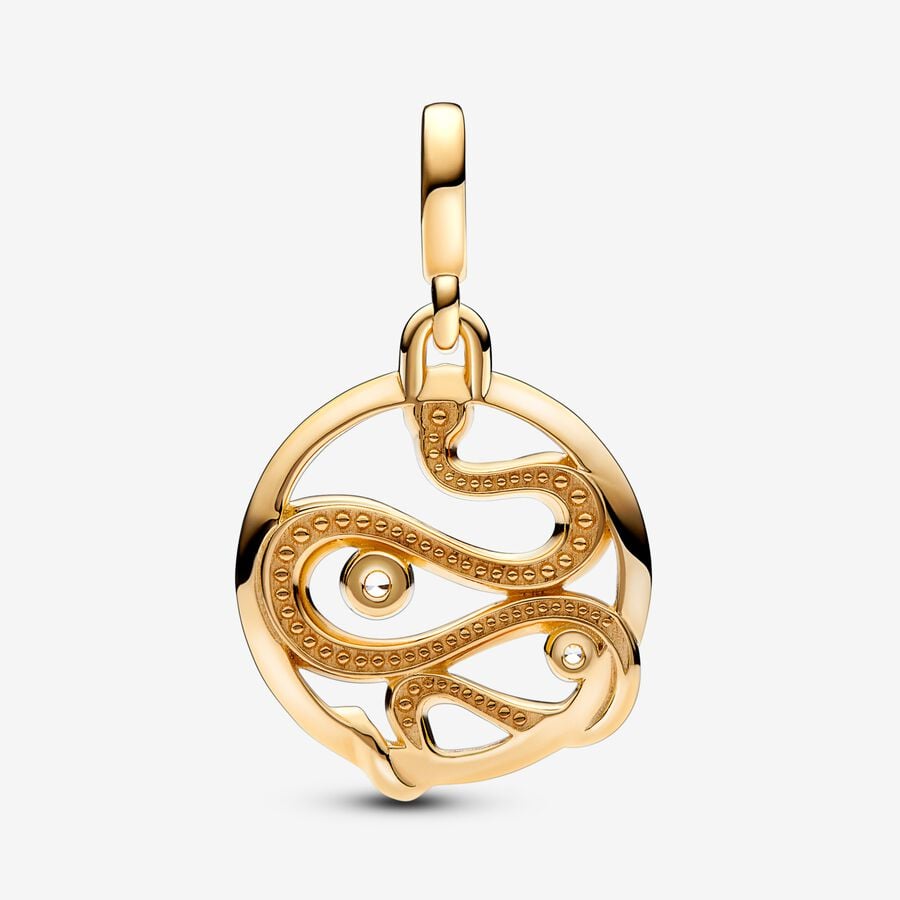 Pandora ME Pave Snake Medallion Anhänger Gold | PASQTU-143