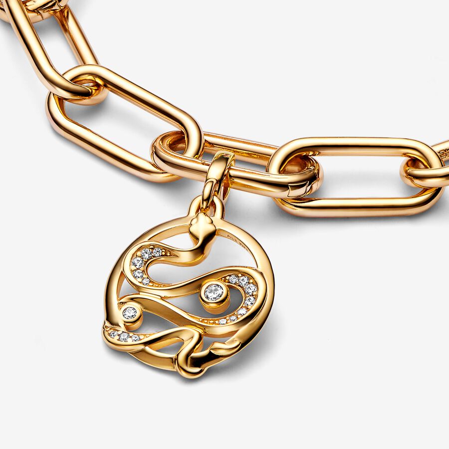 Pandora ME Pave Snake Medallion Anhänger Gold | PASQTU-143