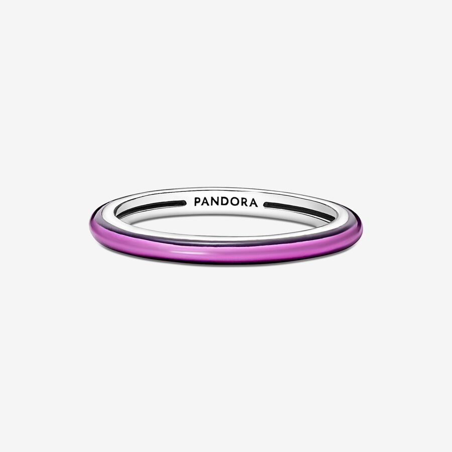 Pandora ME Shocking Purple Stapelbar Silber | VJATLX-760