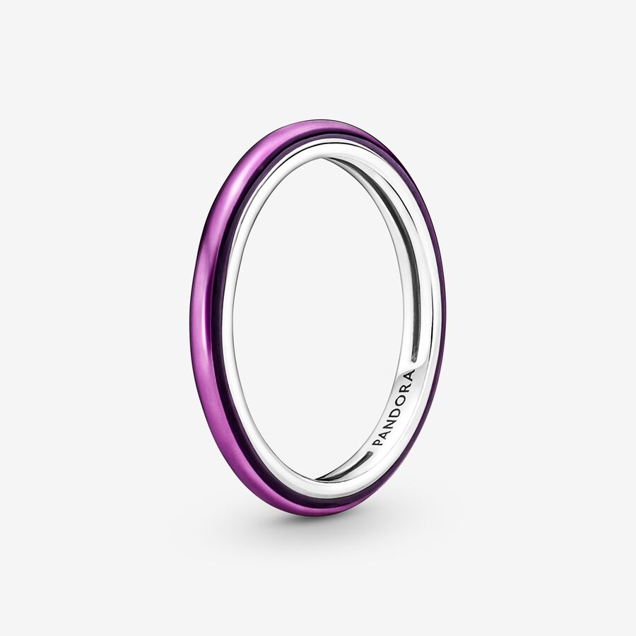 Pandora ME Shocking Purple Stapelbar Silber | VJATLX-760