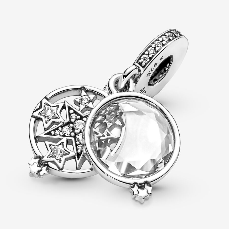 Pandora Magnified Star Double Baumeln Silber | LYAFNZ-548