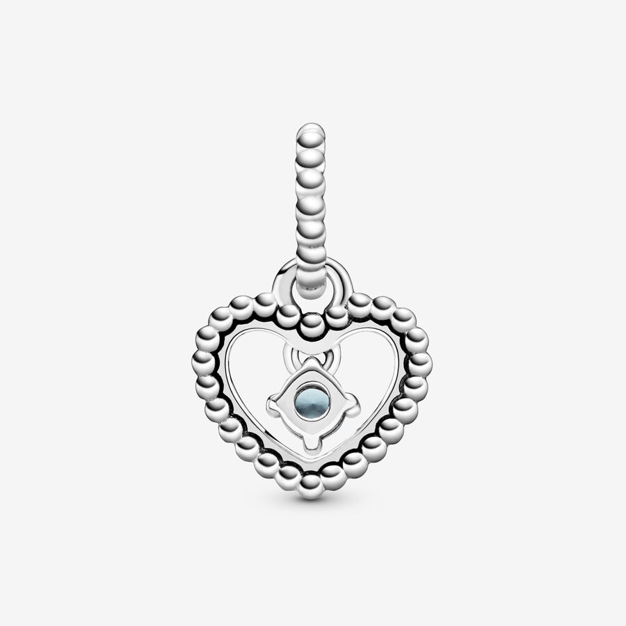 Pandora March Aqua Blue Beaded Baumeln Silber | QSCJRE-395