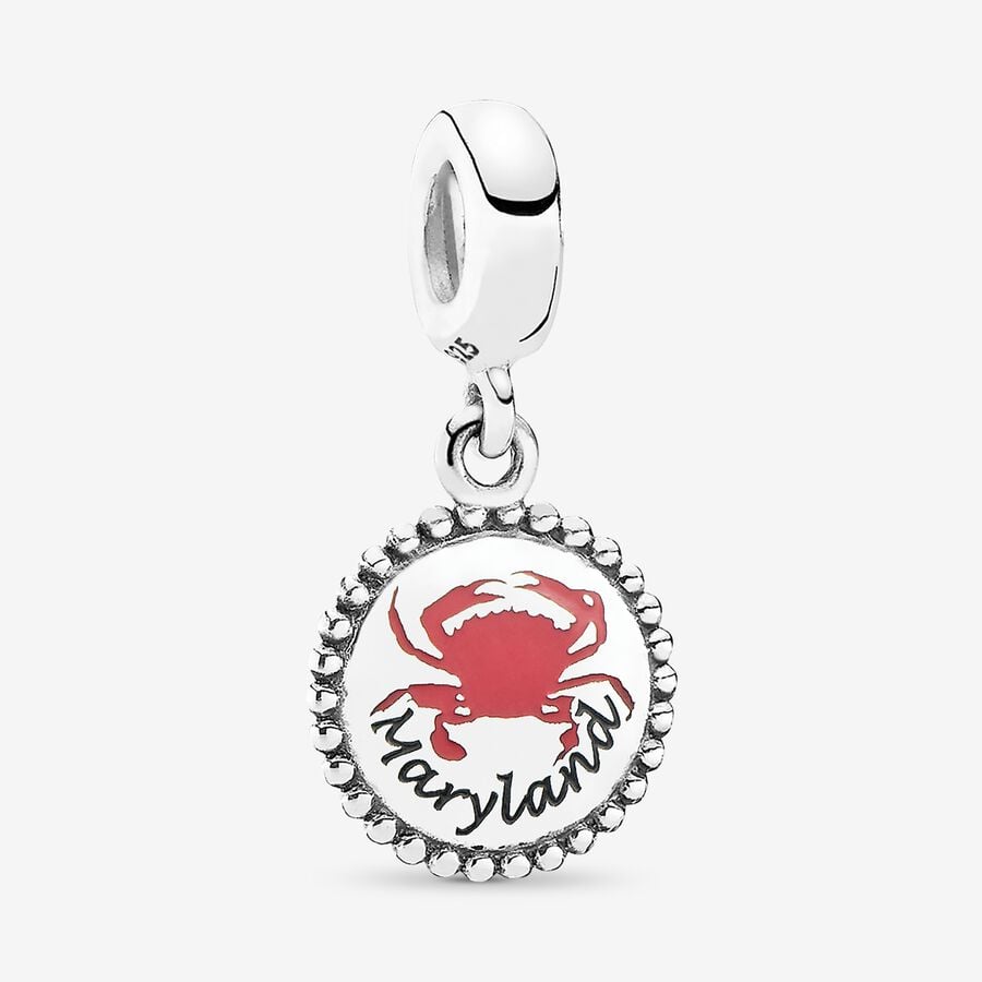 Pandora Maryland Crab Charm Mixed Enamel Baumeln Silber | PWLAMD-120