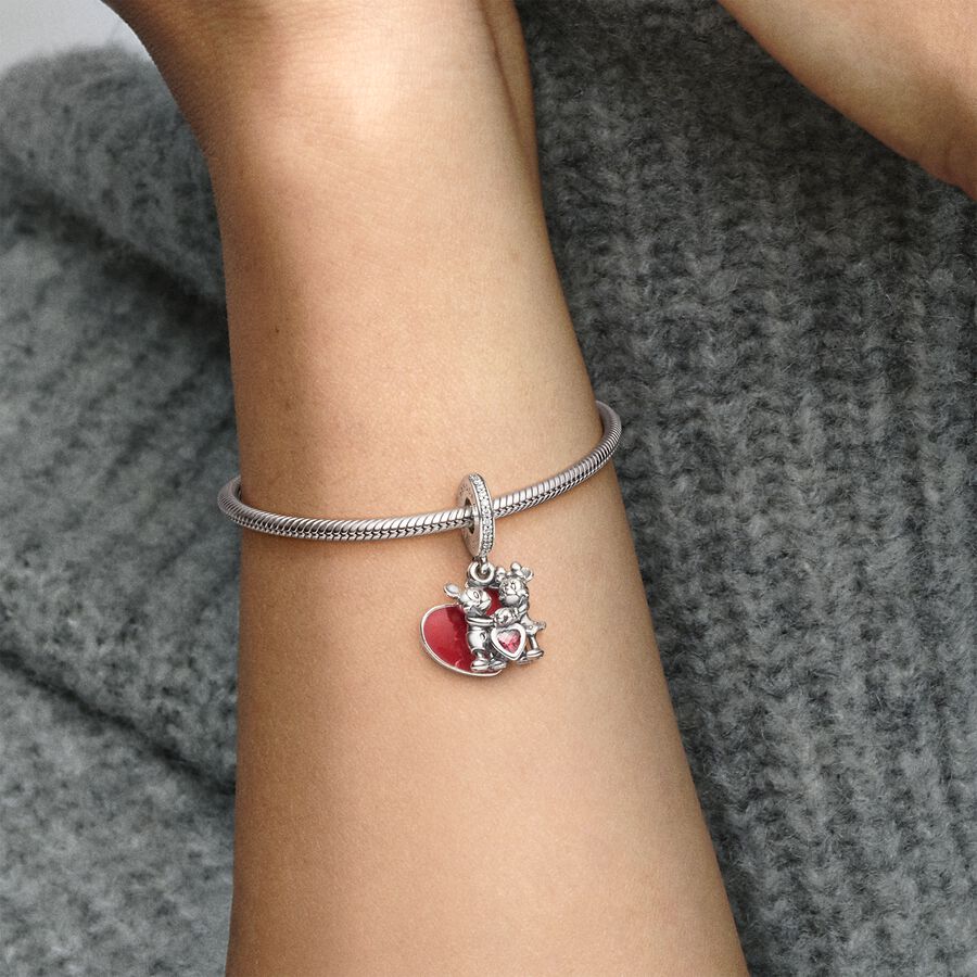 Pandora Minnie & Mickey With Love Baumeln Silber | LUSPDN-137