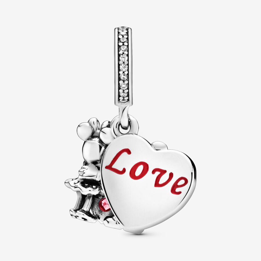 Pandora Minnie & Mickey With Love Baumeln Silber | LUSPDN-137