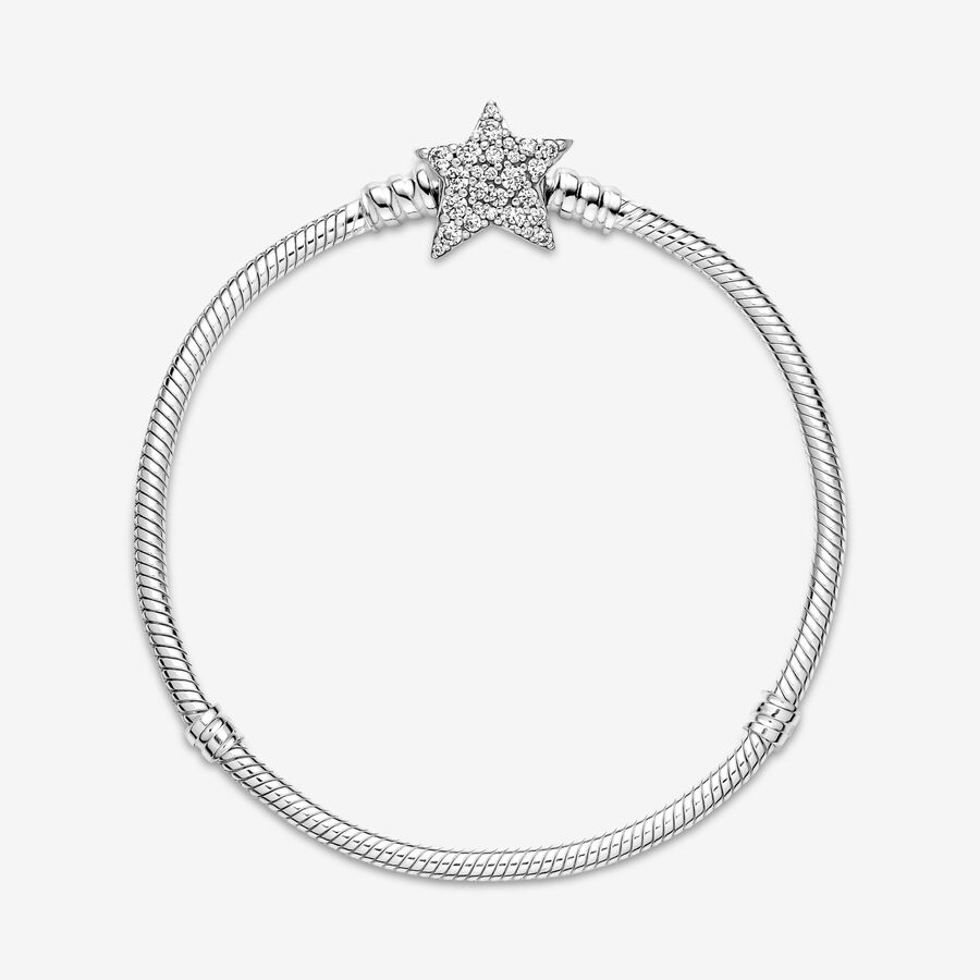 Pandora Moments Asymmetric Star Clasp Snake Charms Silber | CPKLIV-519