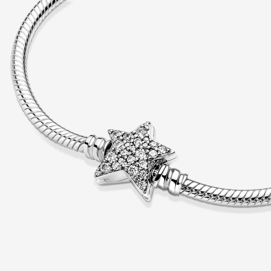 Pandora Moments Asymmetric Star Clasp Snake Charms Silber | CPKLIV-519