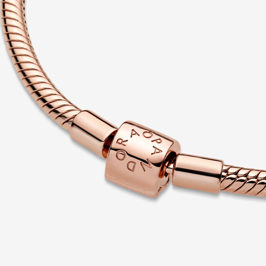 Pandora Moments Barrel Clasp Snake Charms Rosa Gold | ERPXDJ-975